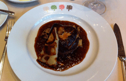 Bison with foi gras and truffled mushroom jus